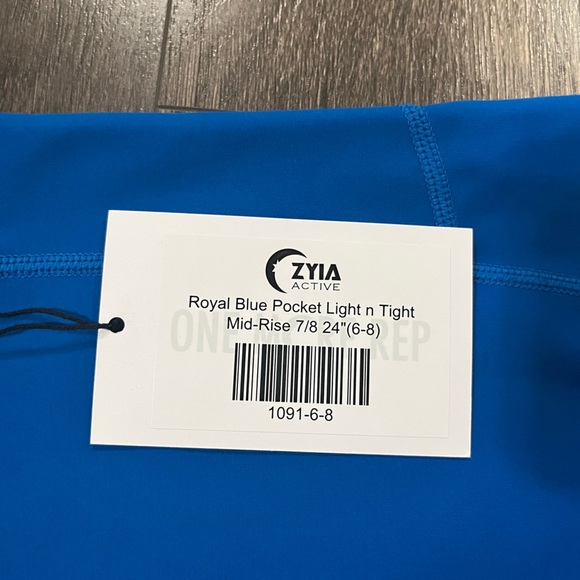Zyias royal blue pocket light n tight leggings - Picture 2 of 6